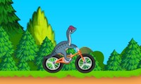 BMX avec un dinosaure