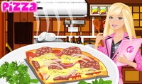 Barbie cuisine une pizza