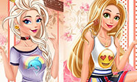 Habillage Emoji avec Elsa et Raiponce