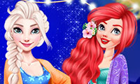 Habiller Elsa et Ariel pour une soirée à la plage