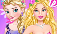 Habiller Barbie et Elsa pour un mariage