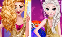 Relooking Elsa et Anna style disco