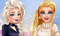Barbie et Elsa : Habillage d'automne