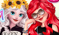 Maquiller, habiller Elsa et Ariel pour Instagram