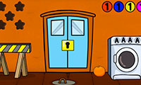 Enfermé dans une chambre orange