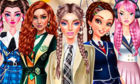 Habiller une fille en uniforme scolaire