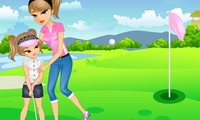 Habillage maman et fille au golf