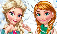 Elsa et Anna habillage d'hiver